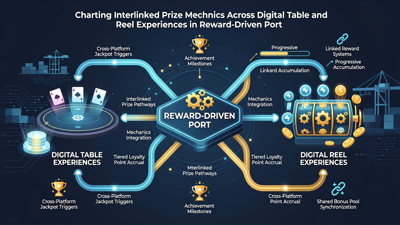 Chart mapping prize flow between table simulations and reel experiences in reward-driven mobile environments