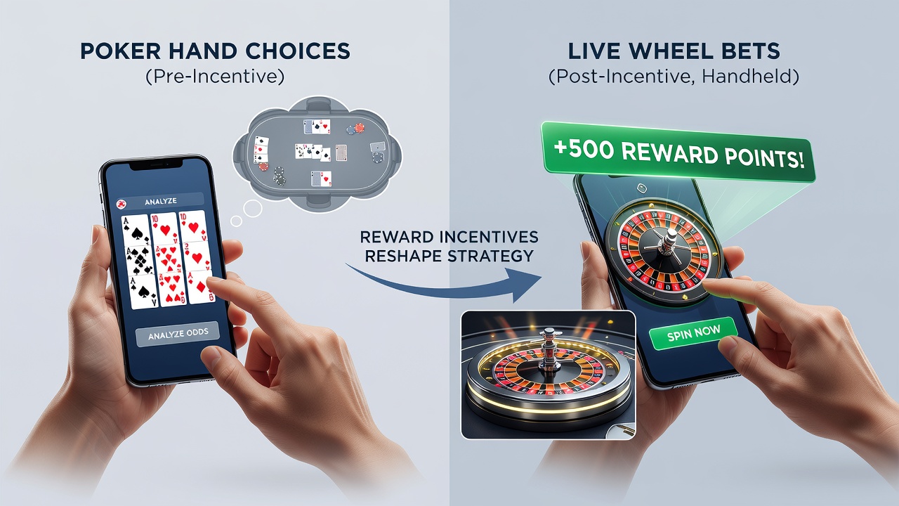 Live wheel betting screen in a handheld casino application highlighting reward progress meters
